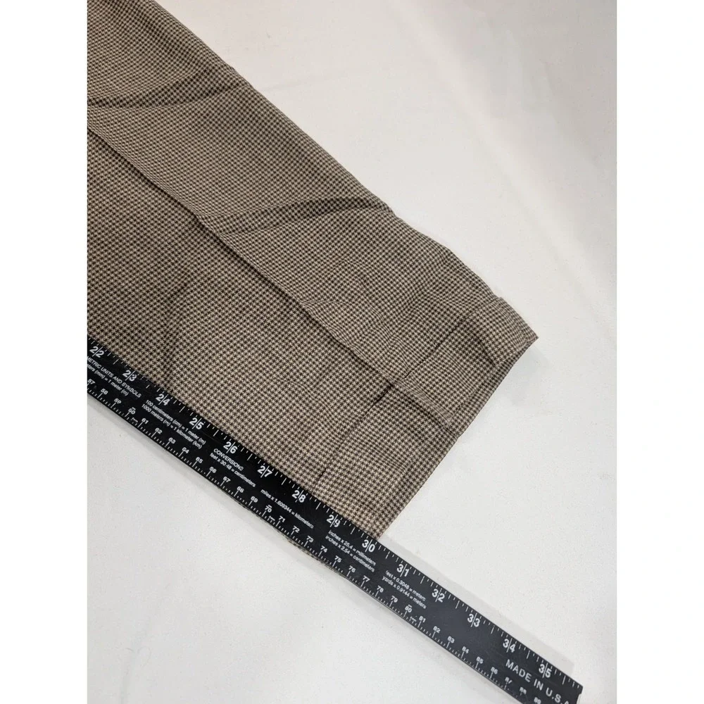 Harold Powell‎ 36x30 100% Wool  Trousers Pleated Cuffed Micro Houndstooth Exc!!!